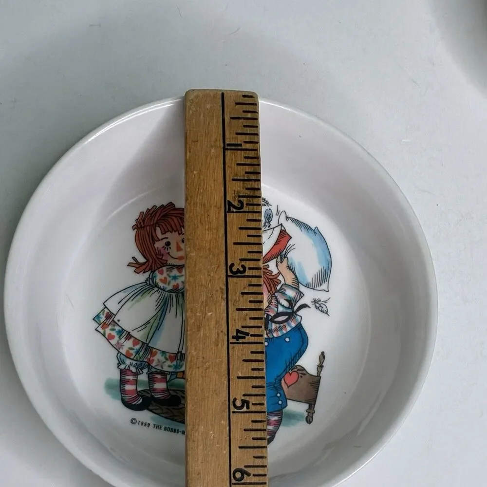 Vintage 1969 Raggedy Ann & Andy Children’s Dish Set Oneida Deluxe Set of 3